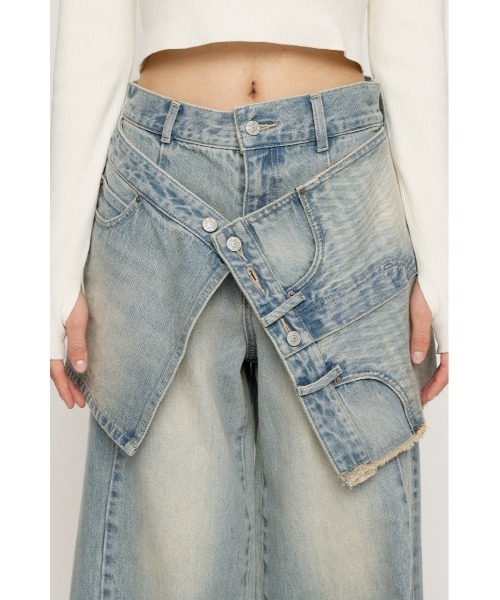 SLY(スライ)の「REMAKE ASYMMETRY L/W DENIM PT リメイク アシンメトリー ローウエスト デニムパンツ 冬服 春服(デニムパンツ・レディース・ブルー/ライトブルー・2/1/0)」の11枚目の写真