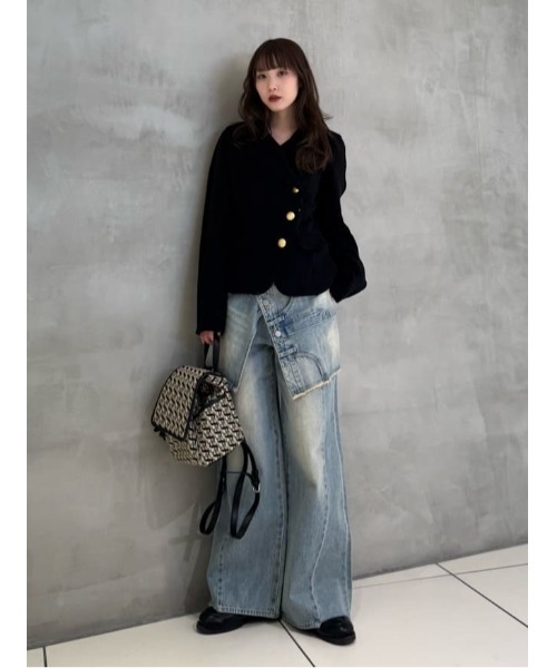 SLY(スライ)の「REMAKE ASYMMETRY L/W DENIM PT リメイク アシンメトリー ローウエスト デニムパンツ 冬服 春服(デニムパンツ・レディース・ブルー/ライトブルー・2/1/0)」の20枚目の写真