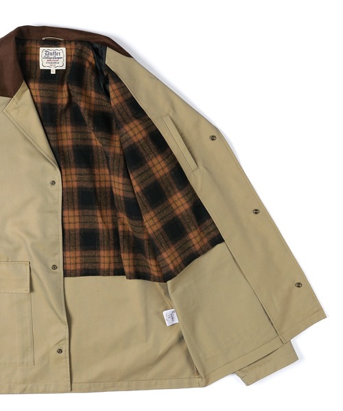 The DUFFER of ST.GEORGE（ザダファーオブセントジョージ）の「BRITISH COVERALLS JACKET：ブリティッシュ カバーオール ジャケット（カバーオール・メンズ・ブラック/ベージュ・MEDIUM/LARGE）」の15枚目の写真