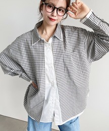 レイヤード風長袖チェックシャツ
