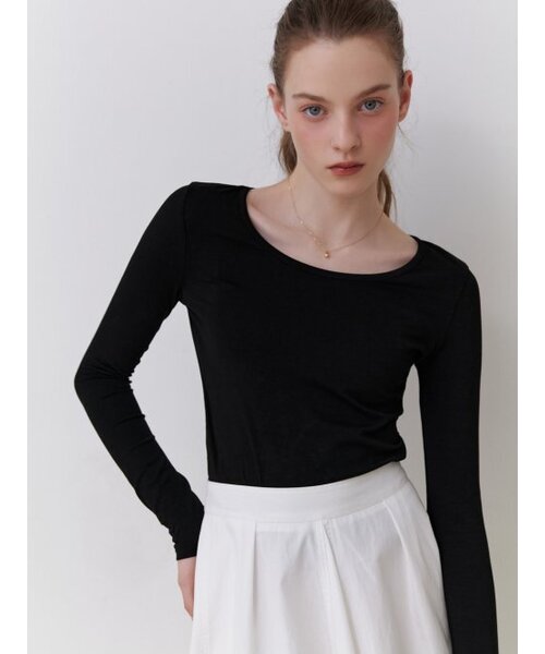 RE_L(リエル)の「Base cotton t-shirt (black)(Tシャツ/カットソー・レディース・その他・FREE)」の2枚目の写真