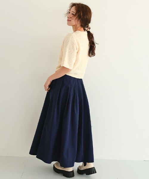 DONOBAN（ドノバン）の「【FU-FU de ODEKAKE /rina×Donobanコラボ】撥水タックフレアスカート（スカート・レディース・ネイビー/ベージュ・M/S）」の8枚目の写真