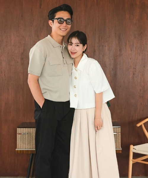 DONOBAN（ドノバン）の「【FU-FU de ODEKAKE /rina×Donobanコラボ】撥水タックフレアスカート（スカート・レディース・ネイビー/ベージュ・M/S）」の16枚目の写真