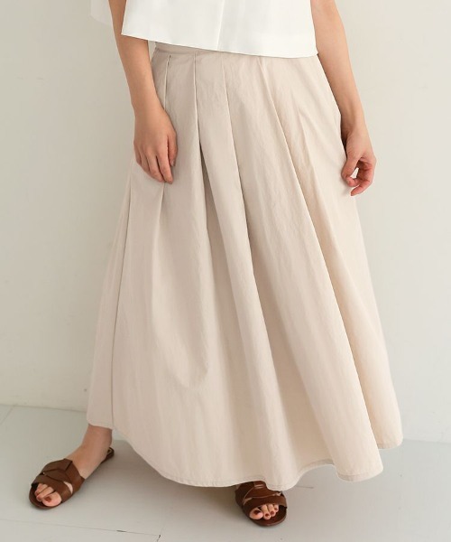 DONOBAN（ドノバン）の「【FU-FU de ODEKAKE /rina×Donobanコラボ】撥水タックフレアスカート（スカート・レディース・ネイビー/ベージュ・M/S）」の17枚目の写真