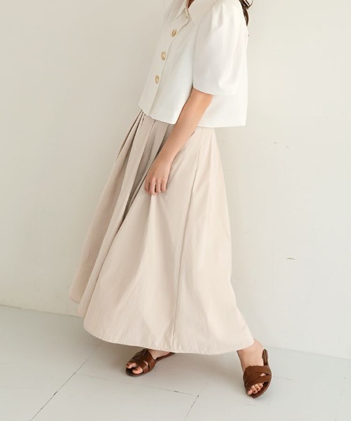 DONOBAN（ドノバン）の「【FU-FU de ODEKAKE /rina×Donobanコラボ】撥水タックフレアスカート（スカート・レディース・ネイビー/ベージュ・M/S）」の20枚目の写真