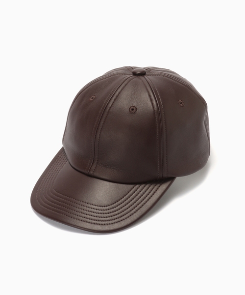 KIJIMA TAKAYUKI（キジマ　タカユキ）の「KIJIMA TAKAYUKI (キジマタカユキ)  LAMB SKIN 6PANEL CAP（キャップ・メンズ・ブラック/ボルドー・FREE）」の2枚目の写真