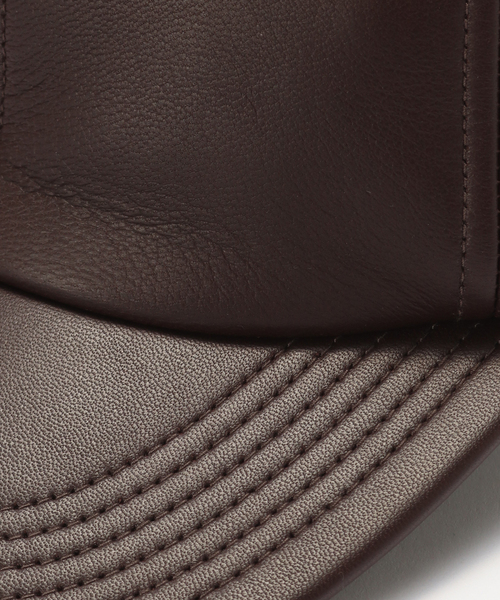 KIJIMA TAKAYUKI（キジマ　タカユキ）の「KIJIMA TAKAYUKI (キジマタカユキ)  LAMB SKIN 6PANEL CAP（キャップ・メンズ・ブラック/ボルドー・FREE）」の6枚目の写真