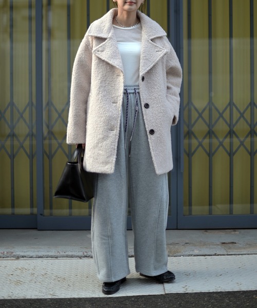 Marient（マリエント）の「ダブルコード裏起毛カーブスウェットPT（スウェットパンツ・レディース・グレー/ブラック・FREE）」の10枚目の写真