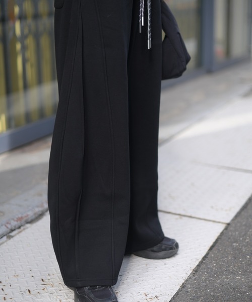 Marient（マリエント）の「ダブルコード裏起毛カーブスウェットPT（スウェットパンツ・レディース・グレー/ブラック・FREE）」の22枚目の写真