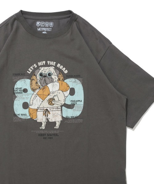 KRIFF MAYER（クリフメイヤー）の「【汗染み防止･軽撥水】ウェットプロテクトT(パグ89)（Tシャツ/カットソー・メンズ・ブルー/グレー/オフホワイト/ネイビー/マスタード/チャコール・X-LARGE/LARGE/MEDIUM）」の4枚目の写真