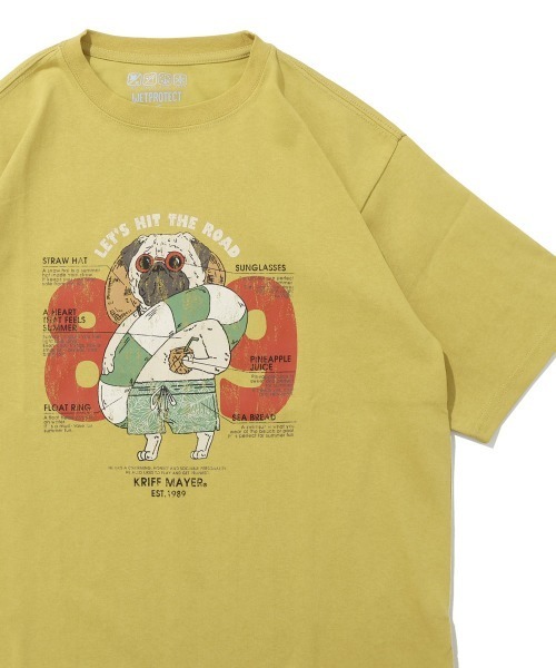 KRIFF MAYER（クリフメイヤー）の「【汗染み防止･軽撥水】ウェットプロテクトT(パグ89)（Tシャツ/カットソー・メンズ・ブルー/グレー/オフホワイト/ネイビー/マスタード/チャコール・X-LARGE/LARGE/MEDIUM）」の6枚目の写真