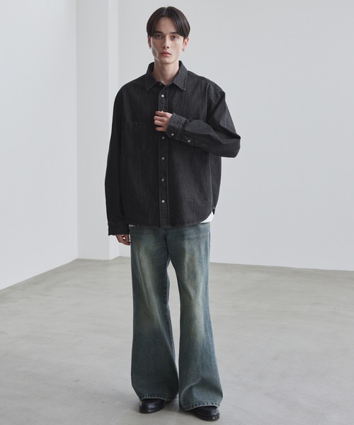 LUENNA（ルエナ）の「【LUENNA】Clean Denim Shirt Jacket / クリーン デニムシャツジャケット（シャツ/ブラウス・メンズ・ブラック/ブルー・L/M/S）」の6枚目の写真