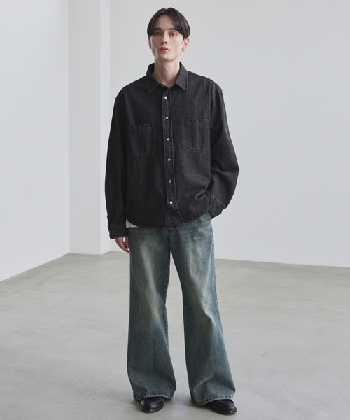 LUENNA（ルエナ）の「【LUENNA】Clean Denim Shirt Jacket / クリーン デニムシャツジャケット（シャツ/ブラウス・メンズ・ブラック/ブルー・L/M/S）」の8枚目の写真