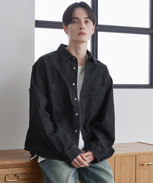 LUENNA（ルエナ）の「【LUENNA】Clean Denim Shirt Jacket / クリーン デニムシャツジャケット（シャツ/ブラウス・メンズ・ブラック/ブルー・L/M/S）」の13枚目の写真