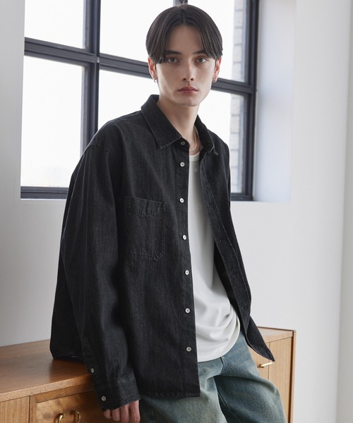 LUENNA（ルエナ）の「【LUENNA】Clean Denim Shirt Jacket / クリーン デニムシャツジャケット（シャツ/ブラウス・メンズ・ブラック/ブルー・L/M/S）」の15枚目の写真