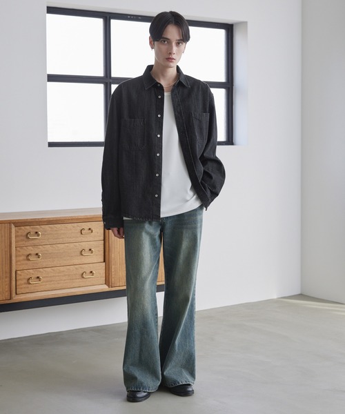 LUENNA（ルエナ）の「【LUENNA】Clean Denim Shirt Jacket / クリーン デニムシャツジャケット（シャツ/ブラウス・メンズ・ブラック/ブルー・L/M/S）」の16枚目の写真