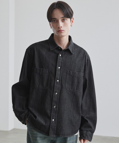 LUENNA（ルエナ）の「【LUENNA】Clean Denim Shirt Jacket / クリーン デニムシャツジャケット（シャツ/ブラウス・メンズ・ブラック/ブルー・L/M/S）」の3枚目の写真