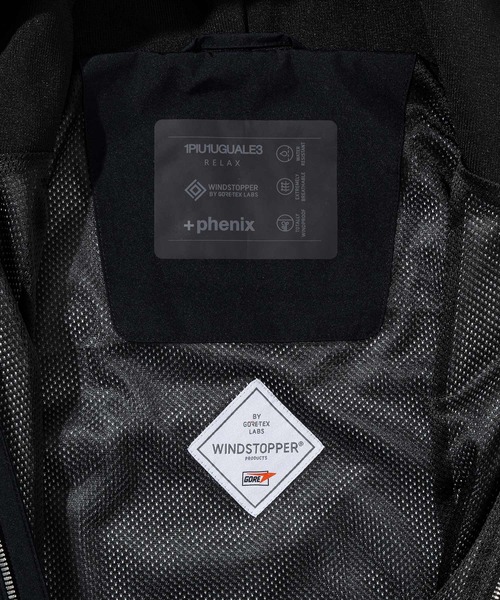 1PIU1UGUALE3  RELAX （ウノピゥウノウグァーレトレ リラックス）の「1PIU1UGUALE3 RELAX × +phenix(ウノピゥウノウグァーレトレ リラックス)バイカージップアップフーディー WINDSTOPPER プロダクト by GORE-TEX LABS /ウィンドストッパー/ゴアテックス（その他アウター・メンズ・ブラック×ホワイト/ブラック・S/M/L/XL/XXL）」の10枚目の写真