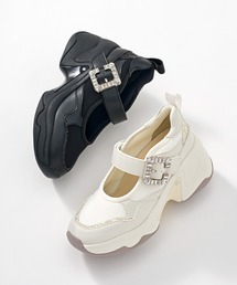 ビジューバックル 厚底メリージェーンスニーカー