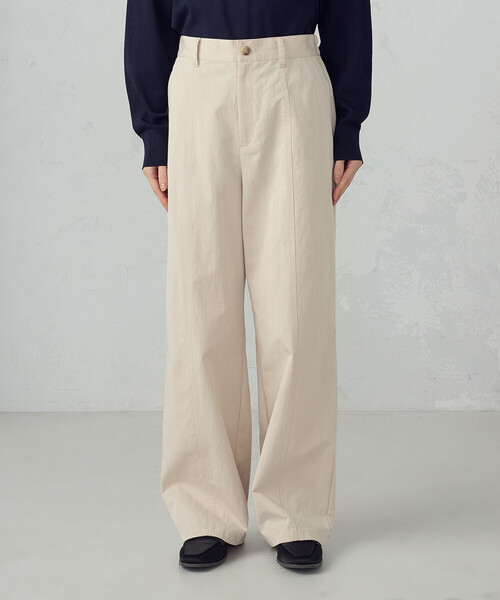 COMME CA ISM（コムサイズム）の「コットンナイロンツイル ワイドテーパードチノパンツ（チノパンツ・レディース・ネイビー/ベージュ・X-LARGE/LARGE/MEDIUM/SMALL）」の9枚目の写真