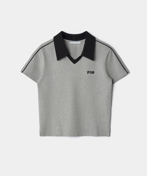 PO8(ピーオーエイト)の「ZENLIFE T-SHIRTS - GREY(ポロシャツ・レディース・グレー・SMALL/MEDIUM)」の2枚目の写真