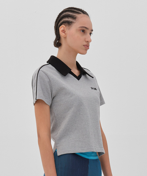 PO8(ピーオーエイト)の「ZENLIFE T-SHIRTS - GREY(ポロシャツ・レディース・グレー・SMALL/MEDIUM)」の6枚目の写真