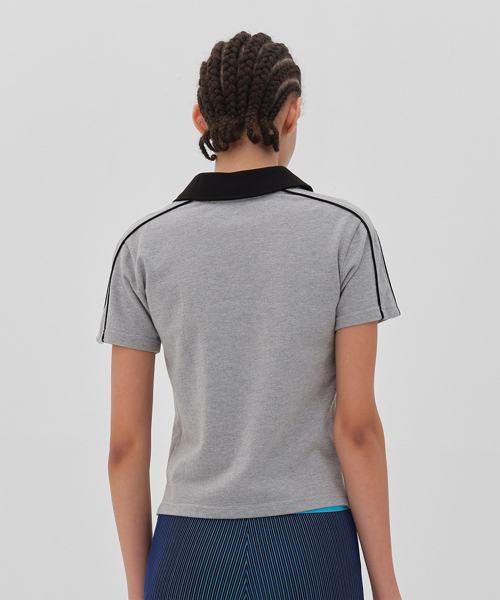 PO8(ピーオーエイト)の「ZENLIFE T-SHIRTS - GREY(ポロシャツ・レディース・グレー・SMALL/MEDIUM)」の7枚目の写真
