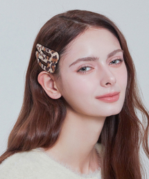 CHARMY（チャミ）の「[2セット] レオパードヘアピン (ライトブラウン)（ヘアピン）」