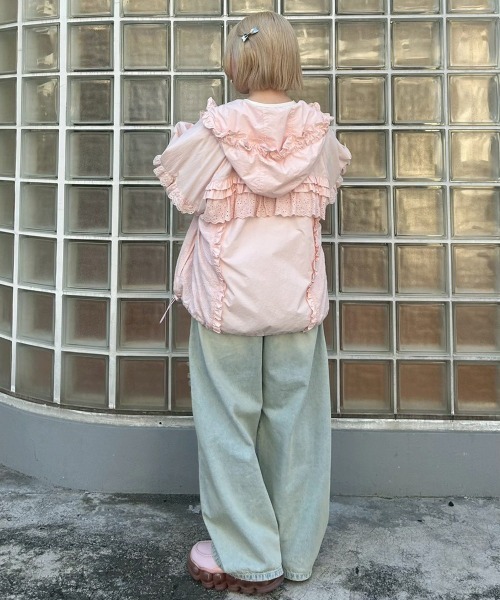 Candy Stripper（キャンディストリッパー）の「HEART OPEN FRILL DENIM パンツ（デニムパンツ・レディース・ブルー系その他/ライトインディゴブルー・FREE）」の9枚目の写真