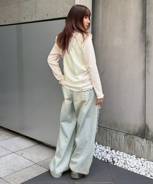 Candy Stripper（キャンディストリッパー）の「HEART OPEN FRILL DENIM パンツ（デニムパンツ・レディース・ブルー系その他/ライトインディゴブルー・FREE）」の11枚目の写真