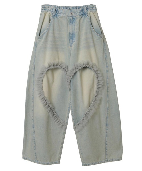 Candy Stripper（キャンディストリッパー）の「HEART OPEN FRILL DENIM パンツ（デニムパンツ・レディース・ブルー系その他/ライトインディゴブルー・FREE）」の19枚目の写真