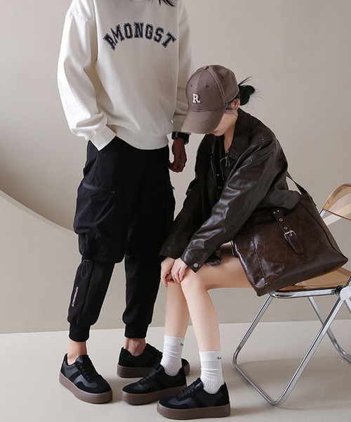 c.u.l(シーユーエル)の「シンプル 厚底 ジャーマントレーナー ローカットスニーカー culs185(スニーカー・レディース・アイボリー/ブラウン/ブラック・39/38/37/36)」の8枚目の写真