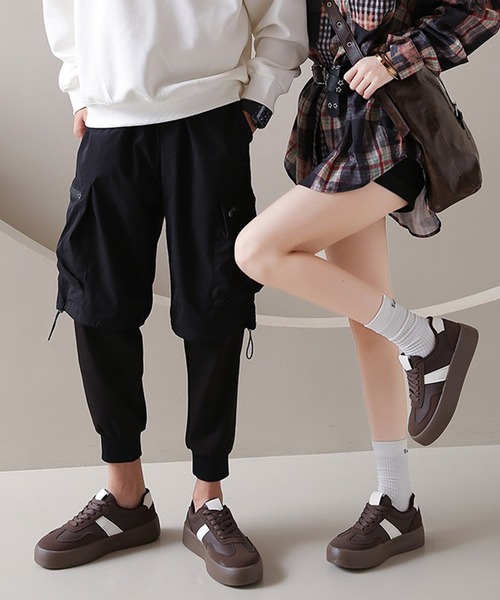 c.u.l(シーユーエル)の「シンプル 厚底 ジャーマントレーナー ローカットスニーカー culs185(スニーカー・レディース・アイボリー/ブラウン/ブラック・39/38/37/36)」の11枚目の写真