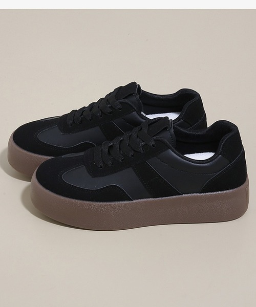 c.u.l(シーユーエル)の「シンプル 厚底 ジャーマントレーナー ローカットスニーカー culs185(スニーカー・レディース・アイボリー/ブラウン/ブラック・39/38/37/36)」の17枚目の写真