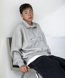 BURNING CAPONE（バーニングカポネ）の「BC バーニングカポネ ハーフジップ スウェット (グレー)（スウェット）」