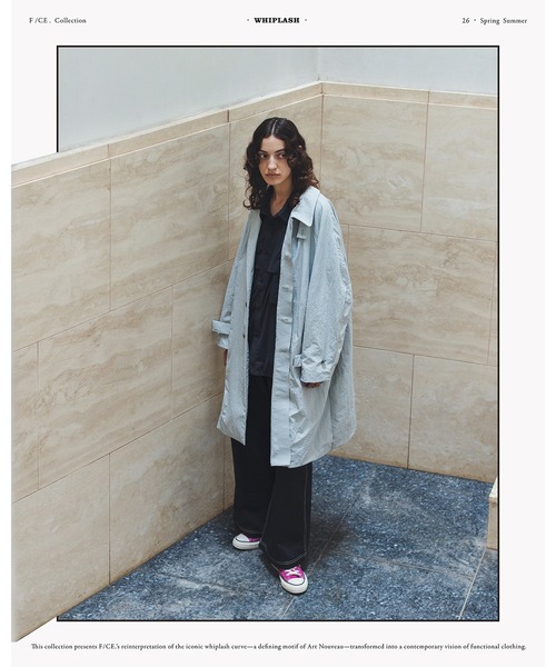 F/CE. （エフシーイー）の「F/CE. PAPER NYLON BALMACAAN COAT / エフシーイー ペーパー ナイロン バルマカーン コート（ステンカラーコート・メンズ・ブラック/ベージュ・SMALL/MEDIUM）」の13枚目の写真