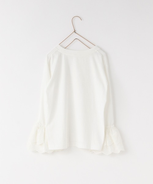 LOWRYS FARM（ローリーズファーム）の「ソデレースプルオーバーＬＳ　643077（Tシャツ/カットソー・キッズ・オフホワイト/ブラック・150cm/140cm/130cm/120cm/110cm）」の7枚目の写真