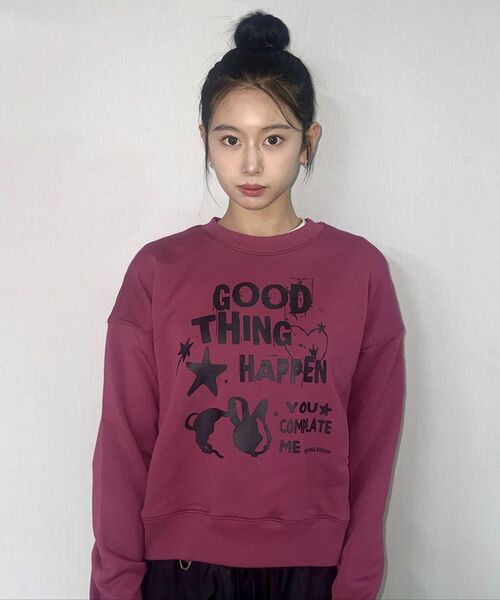DANGLEDROP(ダングルドロップ)の「DGDP GOOD THING クロップマンツーマン オリーブグリーン(スウェット・レディース・その他・M/S)」の7枚目の写真