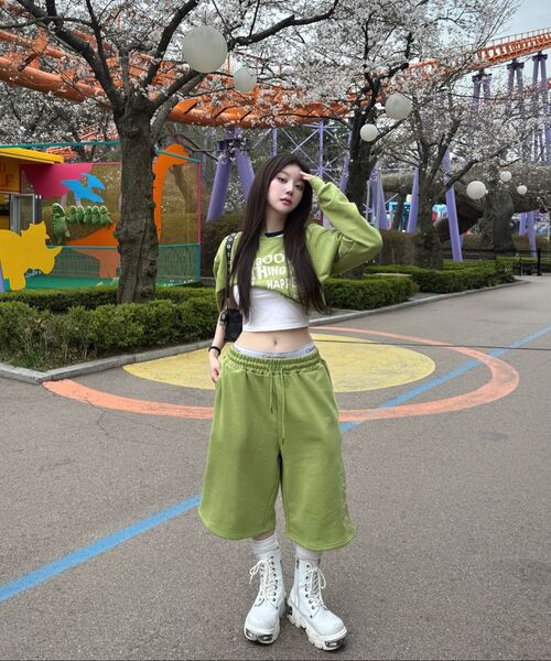 DANGLEDROP(ダングルドロップ)の「DGDP GOOD THING クロップマンツーマン オリーブグリーン(スウェット・レディース・その他・M/S)」の12枚目の写真
