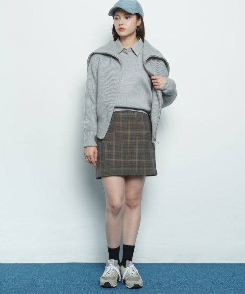 THE-ABON(エイボン)の「W327 checkered mini skirt brown(スカート・レディース・ブラウン・FREE)」の1枚目の写真