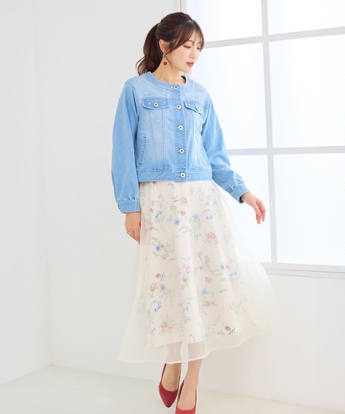 Rose Tiara(ローズティアラ)の「パールスタッズGジャン(デニムジャケット・レディース・ネイビー・46/42/38)」の9枚目の写真