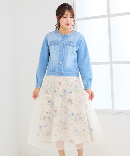 Rose Tiara(ローズティアラ)の「パールスタッズGジャン(デニムジャケット・レディース・ネイビー・46/42/38)」の10枚目の写真