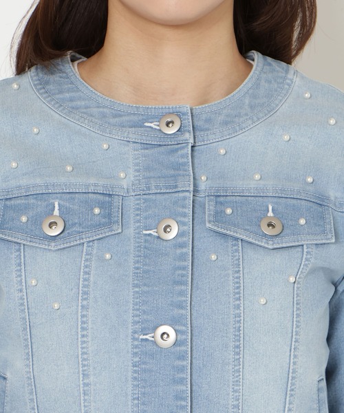 Rose Tiara(ローズティアラ)の「パールスタッズGジャン(デニムジャケット・レディース・ネイビー・46/42/38)」の16枚目の写真