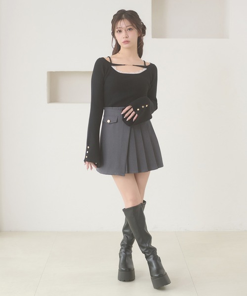 Ambre Neige(アンブルネージュ)の「lace docking flare sleeve knit / レースツキフレスリーブニット(ニット/セーター・レディース・ピンク/ブラック/アイボリー・FREE)」の15枚目の写真