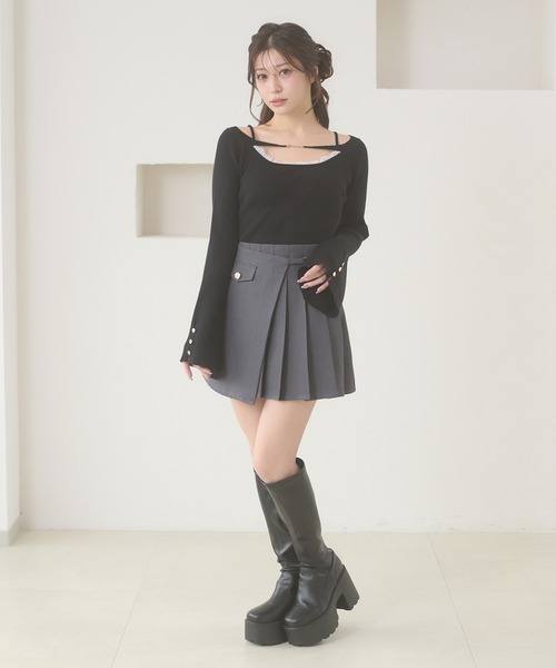 Ambre Neige(アンブルネージュ)の「lace docking flare sleeve knit / レースツキフレスリーブニット(ニット/セーター・レディース・ピンク/ブラック/アイボリー・FREE)」の16枚目の写真