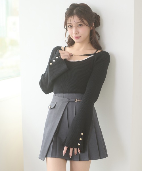 Ambre Neige(アンブルネージュ)の「lace docking flare sleeve knit / レースツキフレスリーブニット(ニット/セーター・レディース・ピンク/ブラック/アイボリー・FREE)」の11枚目の写真
