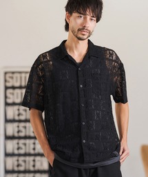 mhs2517- Butterfly Lace Short Sleeve Shirts レースシャツ(PF-261-018)