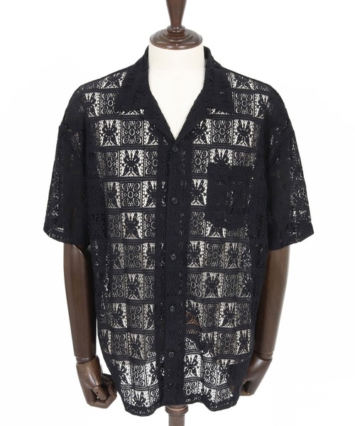 CAMBIO(カンビオ)の「mhs2517- Butterfly Lace Short Sleeve Shirts レースシャツ(PF-261-018)(シャツ/ブラウス・メンズ・ブラック/ベージュ・M/L)」の18枚目の写真