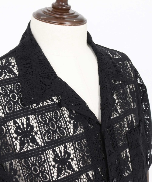 CAMBIO(カンビオ)の「mhs2517- Butterfly Lace Short Sleeve Shirts レースシャツ(PF-261-018)(シャツ/ブラウス・メンズ・ブラック/ベージュ・M/L)」の20枚目の写真