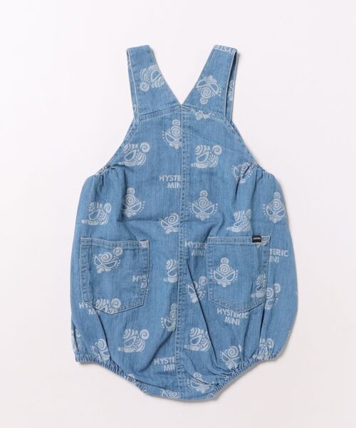 HYSTERIC MINI（ヒステリックミニ）の「MINI FACE JQ サロペット（ロンパース・キッズ・ライトインディゴブルー/インディゴブルー・SMALL/MEDIUM）」の3枚目の写真